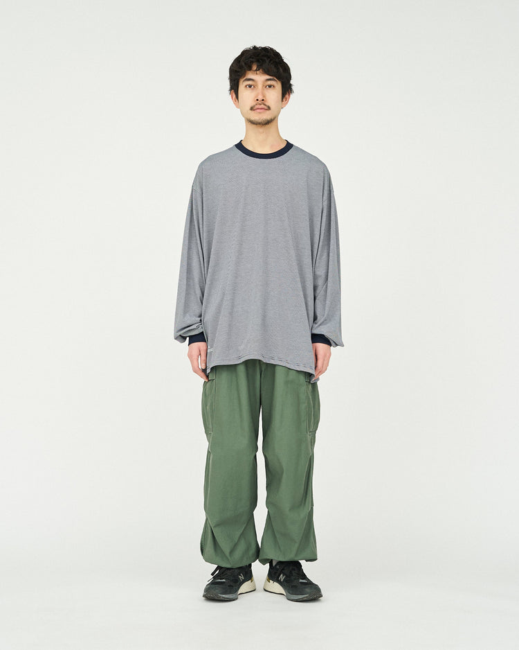 FreshService / MICRO BORDER L/S TEE WHITE*BLACK