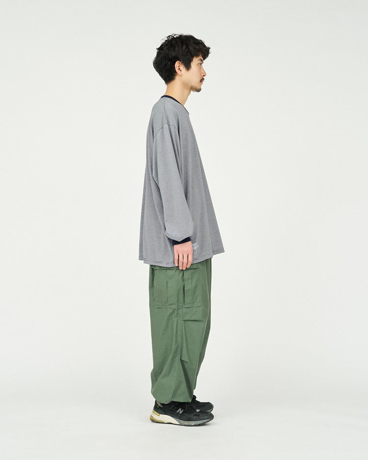 FreshService / MICRO BORDER L/S TEE WHITE*BLACK