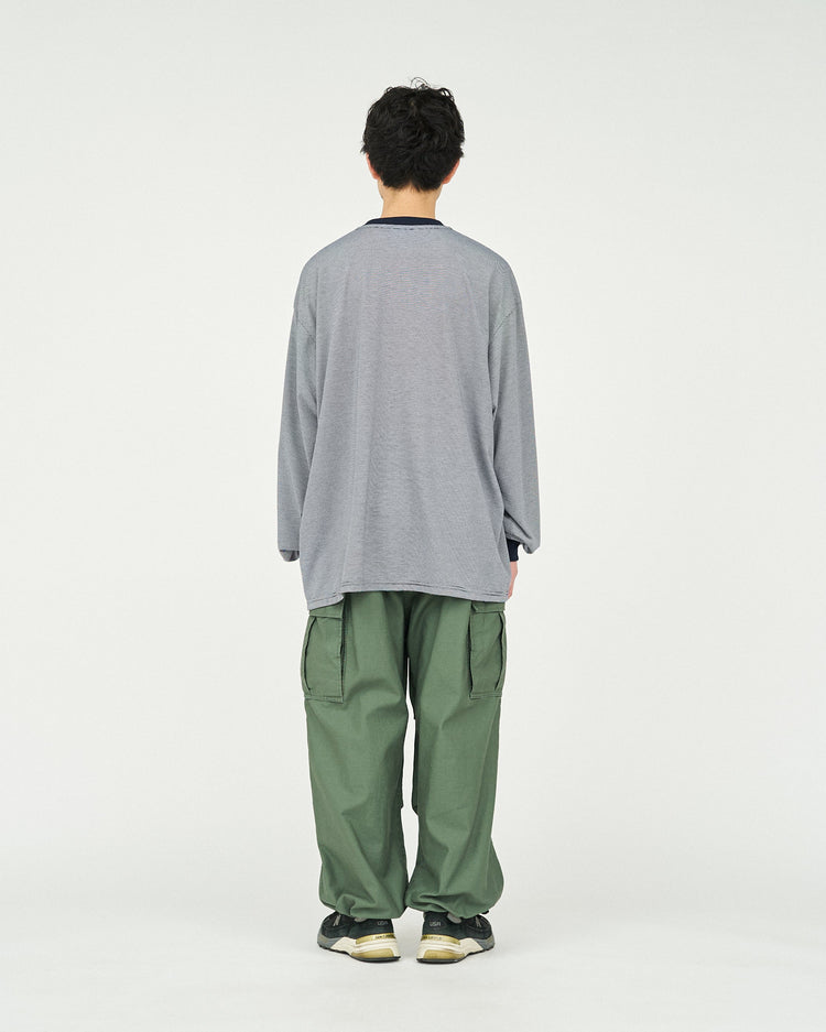FreshService /  MICRO BORDER L/S TEE  WHITE*BLACK