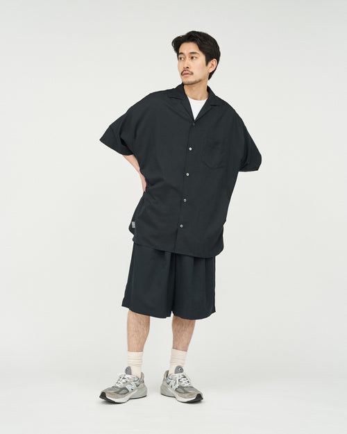 FreshService COOLFIBER OPEN COLLAR S/S SHIRT BLACK