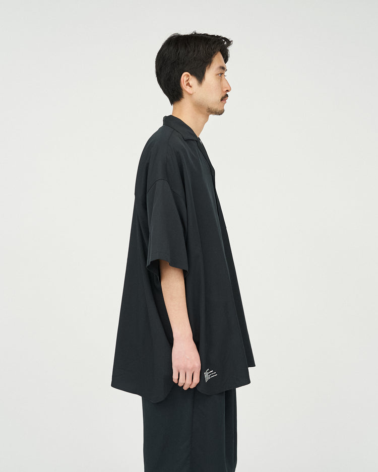 FreshService  COOLFIBER OPEN COLLAR S/S SHIRT BLACK