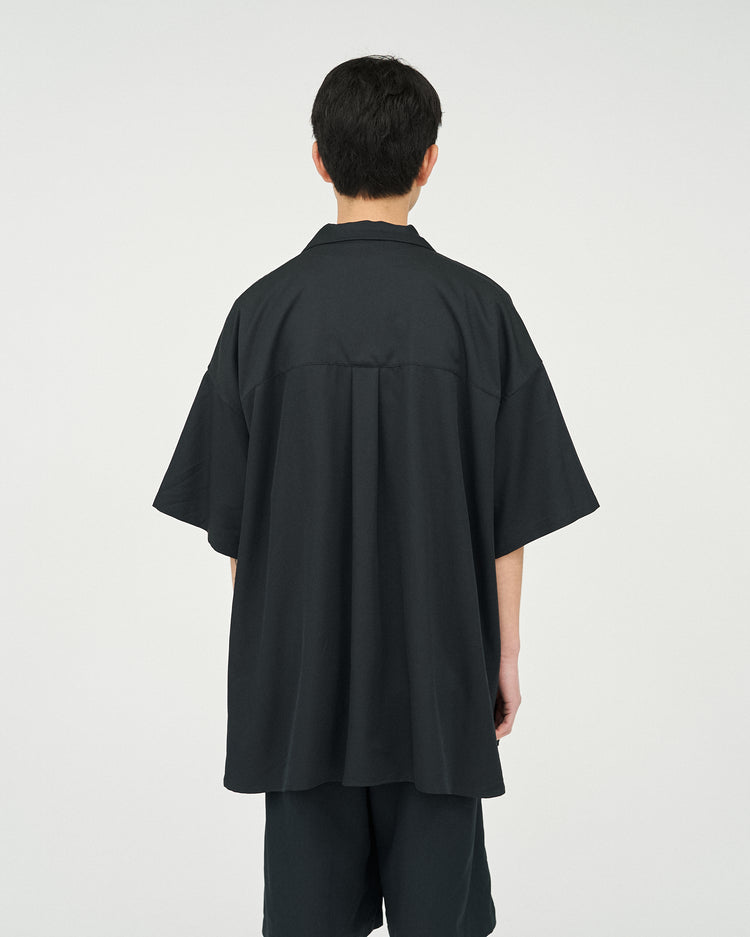 FreshService  COOLFIBER OPEN COLLAR S/S SHIRT BLACK