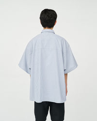 FreshService / DRY OXFORD FLAP POCKET S/S SHIRT BLUE STRIPE