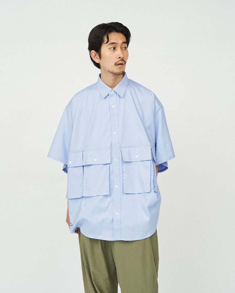 FreshService / DRY OXFORD FLAP POCKET S/S SHIRT BLUE