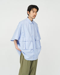 FreshService / DRY OXFORD FLAP POCKET S/S SHIRT BLUE