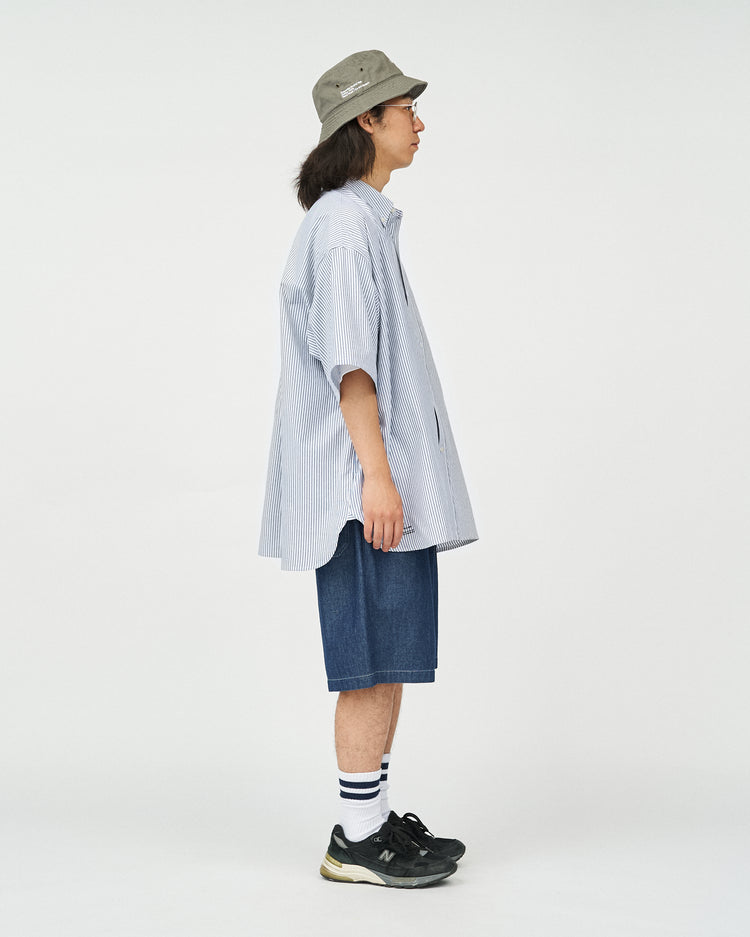 FreshService  DRY OXFORD CORPORATE S/S B.D SHIRT  BLUE STRIPE