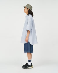 FreshService  DRY OXFORD CORPORATE S/S B.D SHIRT  BLUE STRIPE