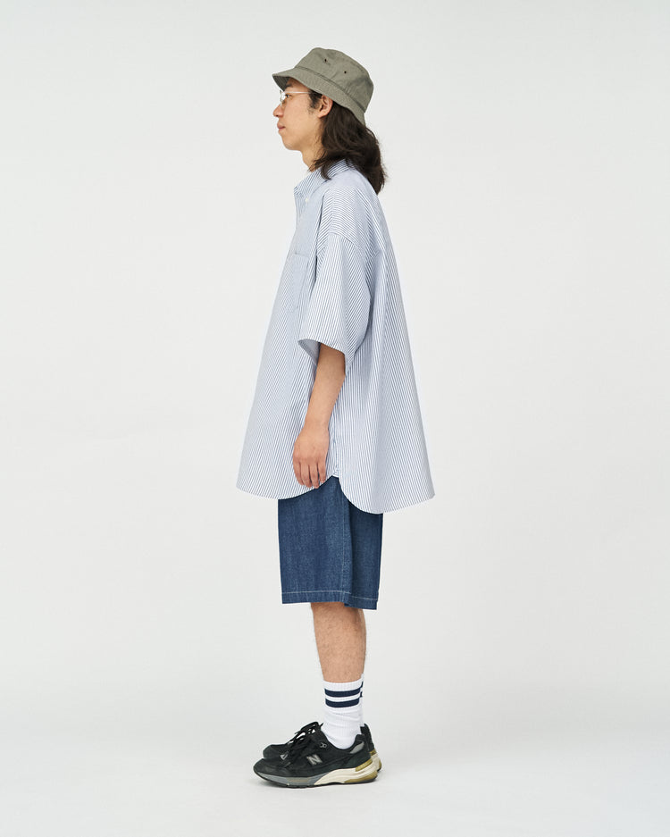 FreshService  DRY OXFORD CORPORATE S/S B.D SHIRT  BLUE STRIPE