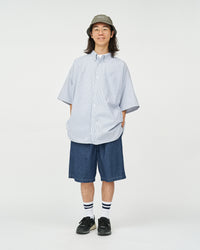 FreshService  DRY OXFORD CORPORATE S/S B.D SHIRT  BLUE STRIPE