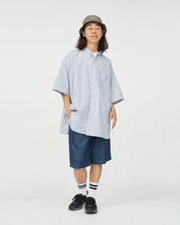 FreshService  DRY OXFORD CORPORATE S/S B.D SHIRT  BLUE STRIPE