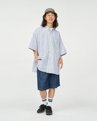 FreshService  DRY OXFORD CORPORATE S/S B.D SHIRT  BLUE STRIPE