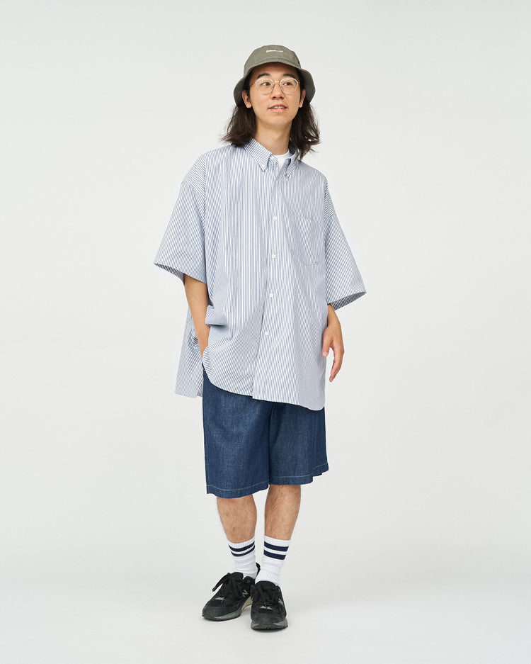 FreshService  DRY OXFORD CORPORATE S/S B.D SHIRT  BLUE STRIPE