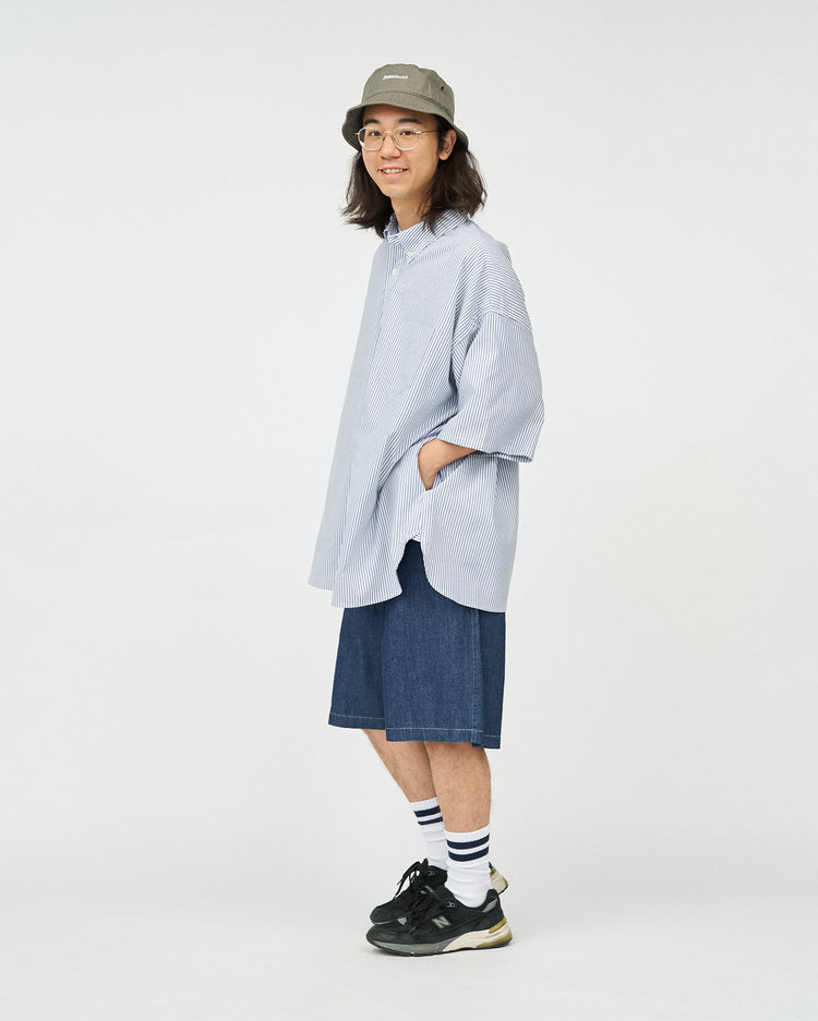 FreshService  DRY OXFORD CORPORATE S/S B.D SHIRT  BLUE STRIPE