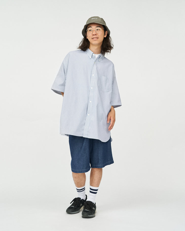 FreshService  DRY OXFORD CORPORATE S/S B.D SHIRT  BLUE STRIPE