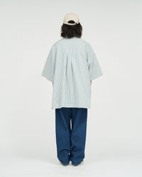 FreshService  DRY OXFORD CORPORATE S/S B.D SHIRT  GREEN STRIPE