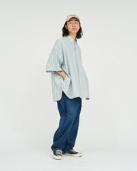 FreshService  DRY OXFORD CORPORATE S/S B.D SHIRT  GREEN STRIPE