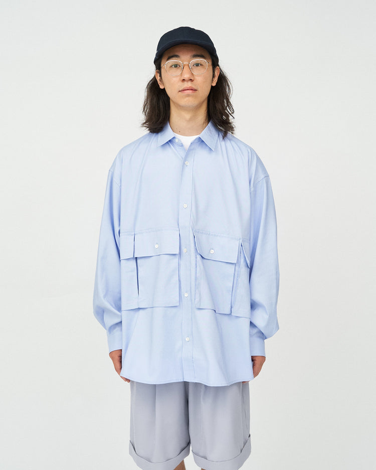 FreshService / DRY OXFORD FLAP POCKET L/S SHIRT BLUE