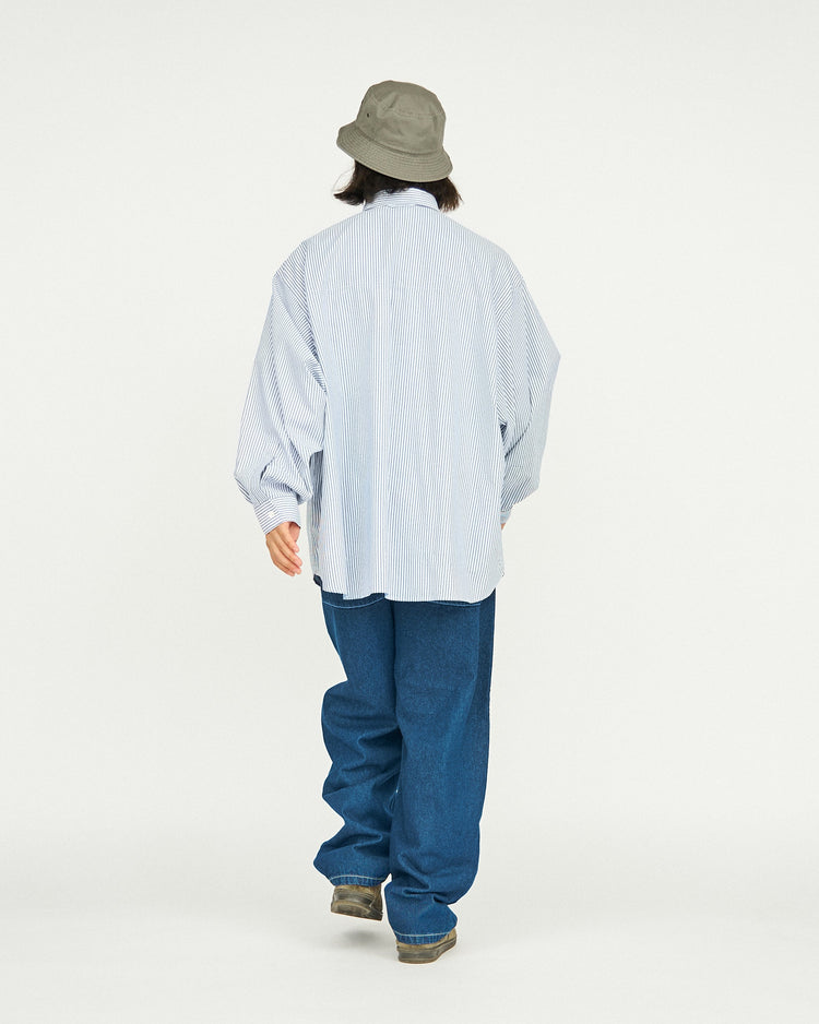 FreshService / DRY OXFORD FLAP POCKET L/S SHIRT BLUE STRIPE