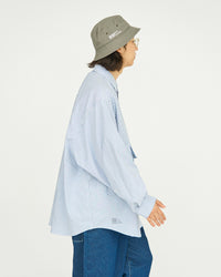 FreshService / DRY OXFORD FLAP POCKET L/S SHIRT BLUE STRIPE