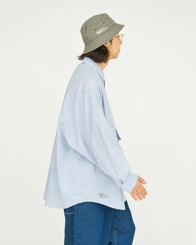 FreshService / DRY OXFORD FLAP POCKET L/S SHIRT BLUE STRIPE