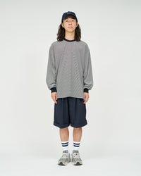 FreshService / MICRO BORDER L/S TEE WHITE*NAVY