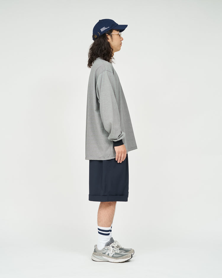 FreshService  MICRO BORDER L/S TEE  WHITE*BLACK