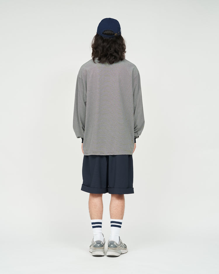 FreshService  MICRO BORDER L/S TEE  WHITE*BLACK