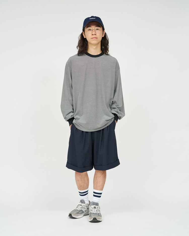 FreshService / MICRO BORDER L/S TEE WHITE*NAVY
