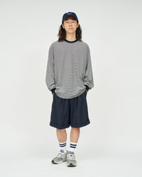 FreshService  MICRO BORDER L/S TEE  WHITE*BLACK