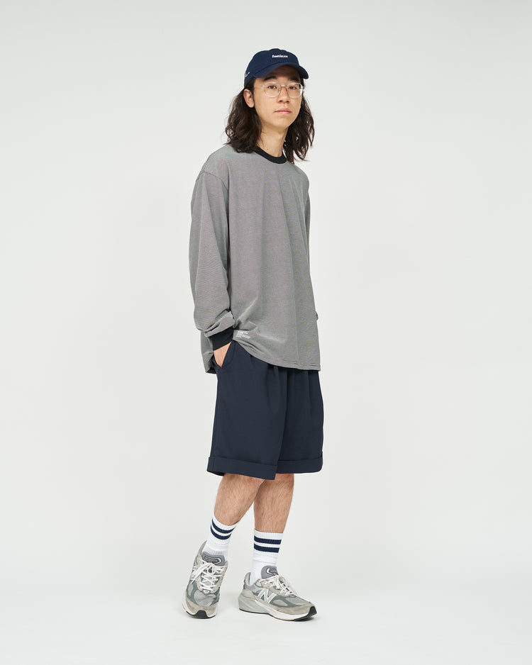 FreshService /  MICRO BORDER L/S TEE  WHITE*BLACK