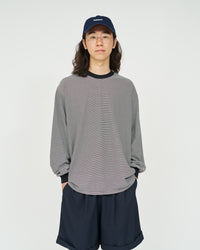 FreshService / MICRO BORDER L/S TEE WHITE*NAVY