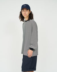 FreshService /  MICRO BORDER L/S TEE  WHITE*BLACK