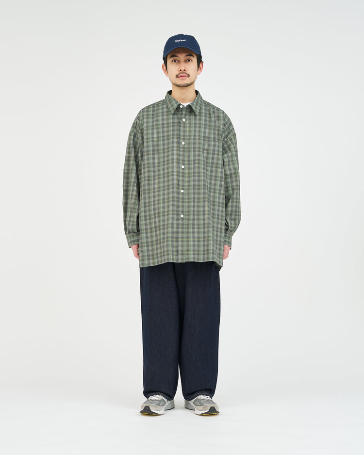 FreshService  MADRAS DRY TECH REGULAR COLLAR SHIRT   KHAKI