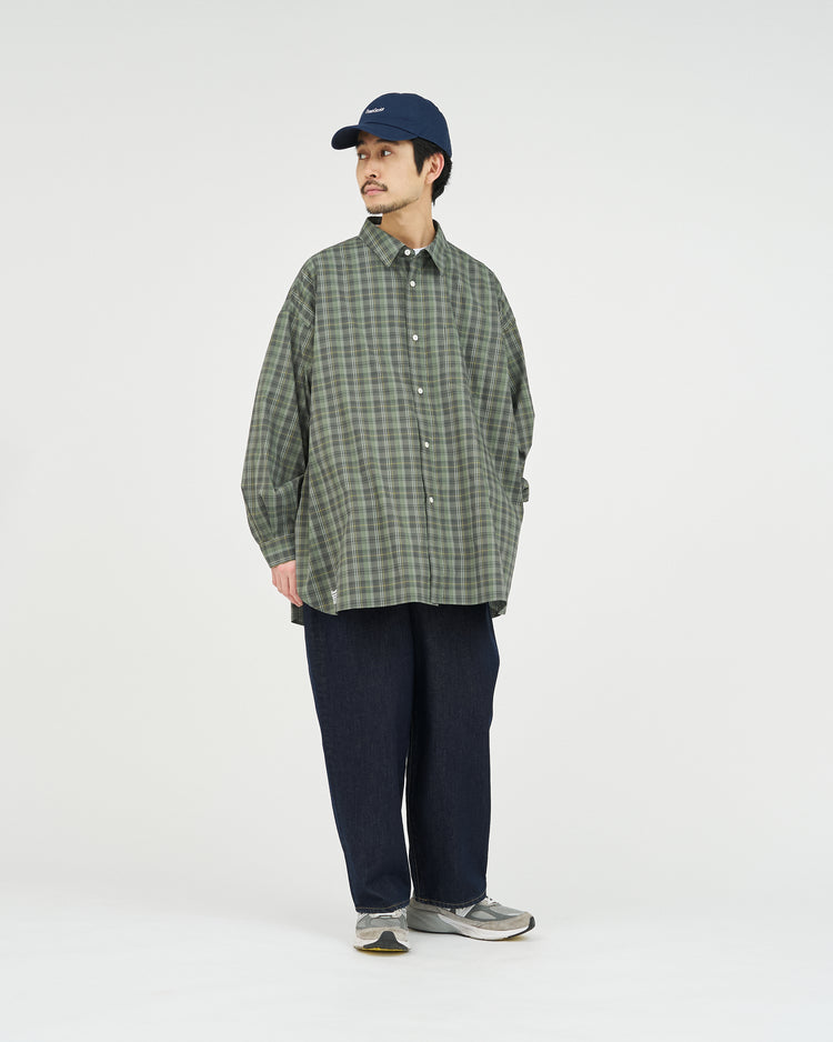 FreshService  MADRAS DRY TECH REGULAR COLLAR SHIRT   KHAKI