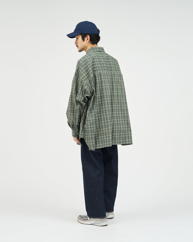 FreshService  MADRAS DRY TECH REGULAR COLLAR SHIRT   KHAKI