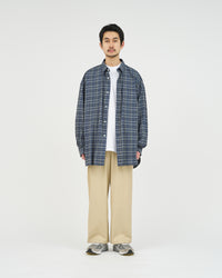 FreshService  MADRAS DRY TECH REGULAR COLLAR SHIRT   GRAY