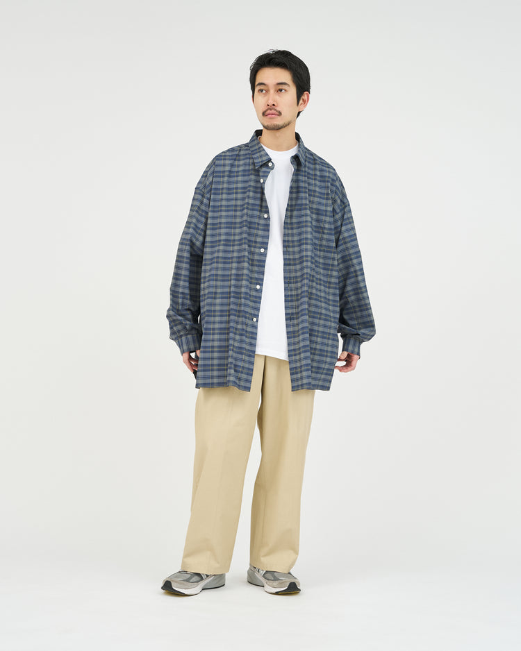 FreshService  MADRAS DRY TECH REGULAR COLLAR SHIRT   GRAY