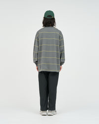 FreshService  PIN BORDER L/S TEE GRAY*YELLOW