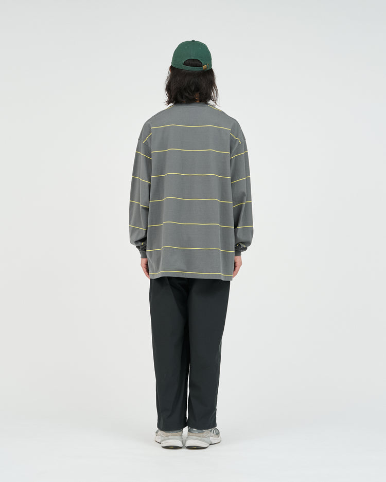 FreshService  PIN BORDER L/S TEE GRAY*YELLOW