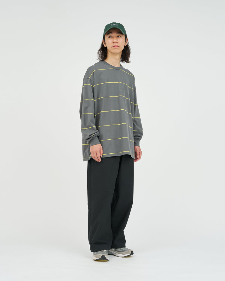 FreshService  PIN BORDER L/S TEE GRAY*YELLOW