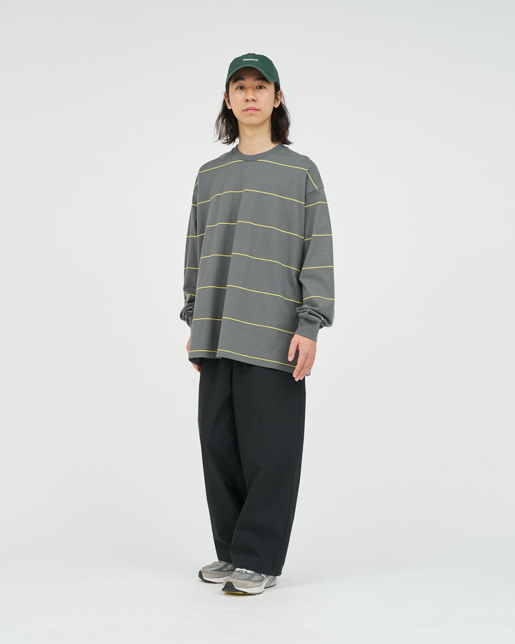 FreshService  PIN BORDER L/S TEE GRAY*YELLOW