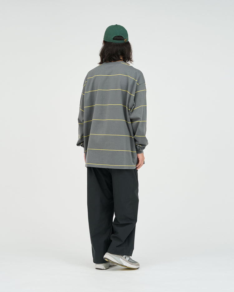 FreshService  PIN BORDER L/S TEE GRAY*YELLOW