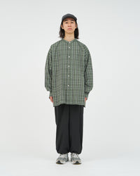 FreshService  MADRAS DRY TECH BAND COLLAR SHIRT  KHAKI