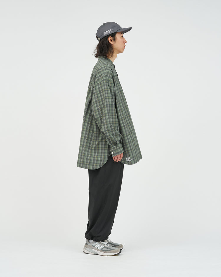FreshService  MADRAS DRY TECH BAND COLLAR SHIRT  KHAKI