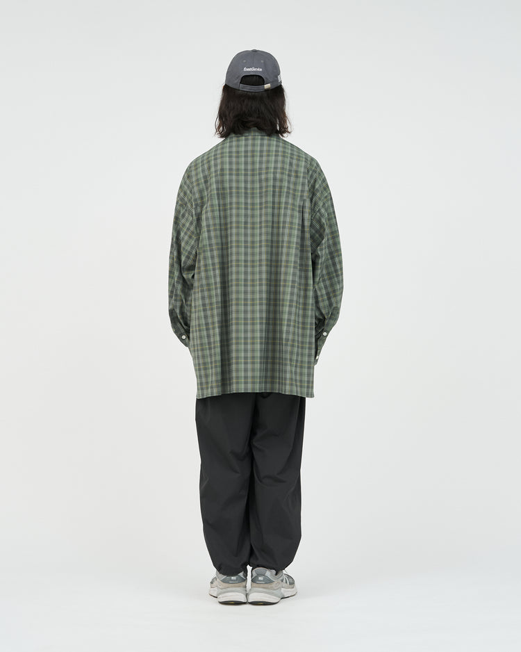 FreshService  MADRAS DRY TECH BAND COLLAR SHIRT  KHAKI