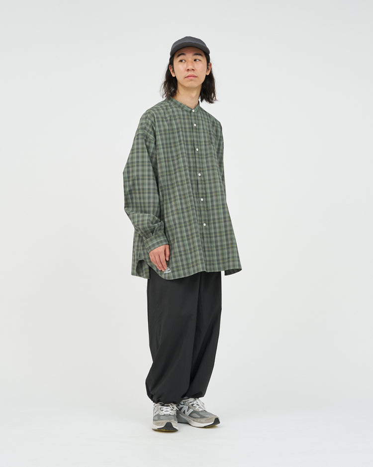 FreshService  MADRAS DRY TECH BAND COLLAR SHIRT  KHAKI