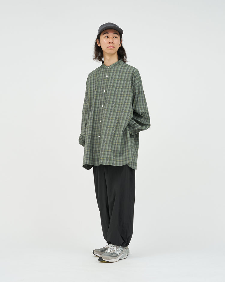 FreshService  MADRAS DRY TECH BAND COLLAR SHIRT  KHAKI