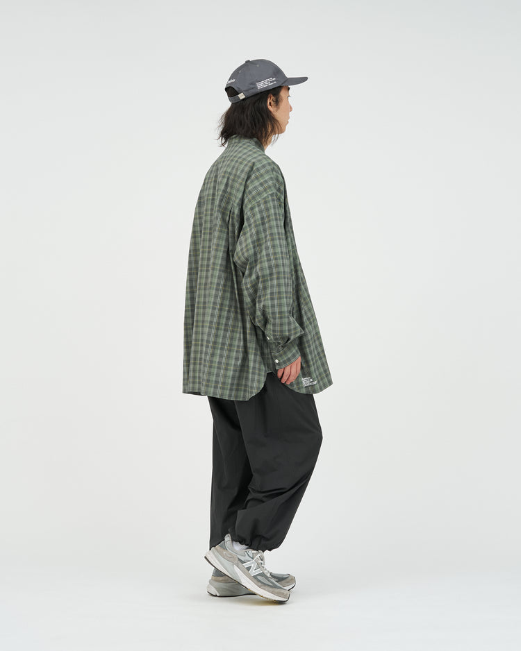 FreshService  MADRAS DRY TECH BAND COLLAR SHIRT  KHAKI