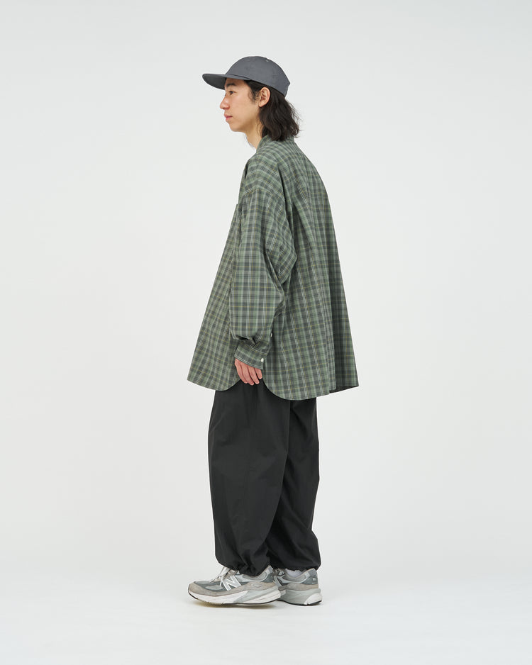 FreshService  MADRAS DRY TECH BAND COLLAR SHIRT  KHAKI