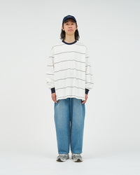 FreshService  PIN BORDER L/S TEE NAVY*WHITE